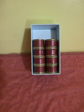 Park B. Smith Enamel And Brass Napkin Holders- Set of 8. India